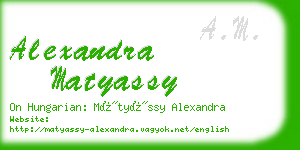 alexandra matyassy business card